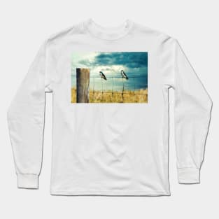 Tree Swallows On Fence Long Sleeve T-Shirt